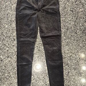 AE Black Crushed Velvet Jeggings
